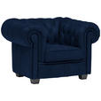 CHESTERFIELD-SESSEL - Wengefarben/Dunkelblau, LIFESTYLE, Holz/Textil (115/76,5/96cm) - Landscape