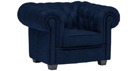CHESTERFIELD-SESSEL - Wengefarben/Dunkelblau, LIFESTYLE, Holz/Textil (115/76,5/96cm) - Landscape