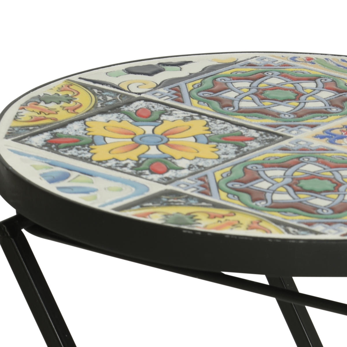 KERTI SZÉK fém többszínű, fekete  - fekete/többszínű, Lifestyle, fém (39/47/94cm)