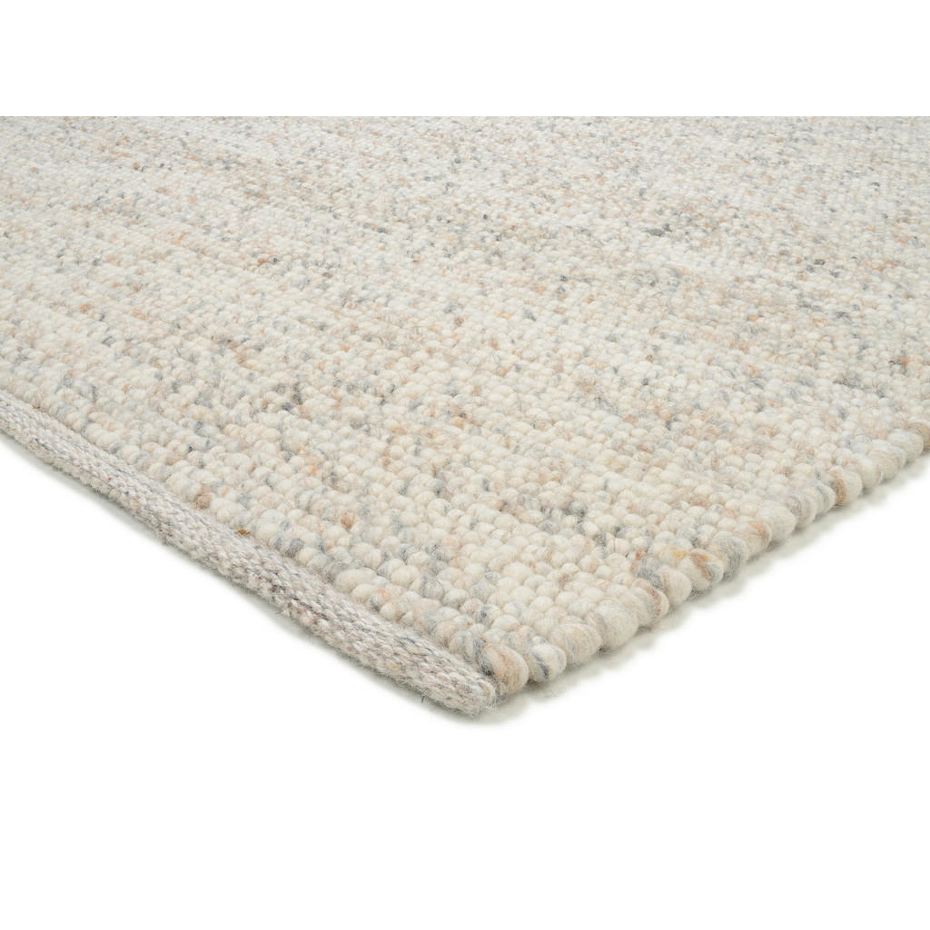 Thumbnail - Linea Natura Handwebteppich Helsinki, Beige, Textil, Uni, rechteckig, 90x160 cm, für Fußbodenheizung geeignet, in versch...