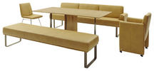 SITZBANK 251/84/67 cm Echtleder Gelb, Bronzefarben Metall  - Gelb/Bronzefarben, Design, Leder/Metall (251/84/67cm) - Musterring