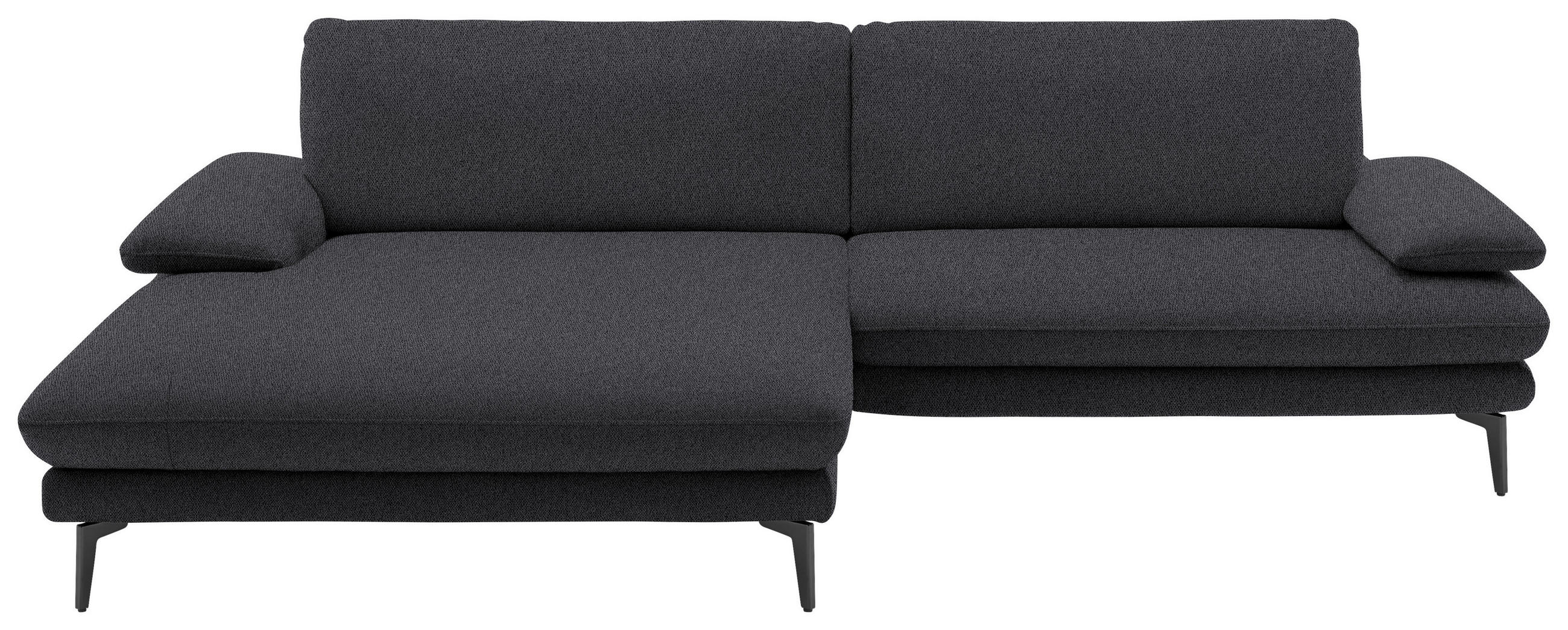 ECKSOFA Anthrazit Webstoff  - Anthrazit/Schwarz, Design, Textil/Metall (184/284cm) - Dieter Knoll