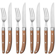 STEAKBESTECK 8-teilig - Braun, Design, Holz/Metall - WMF
