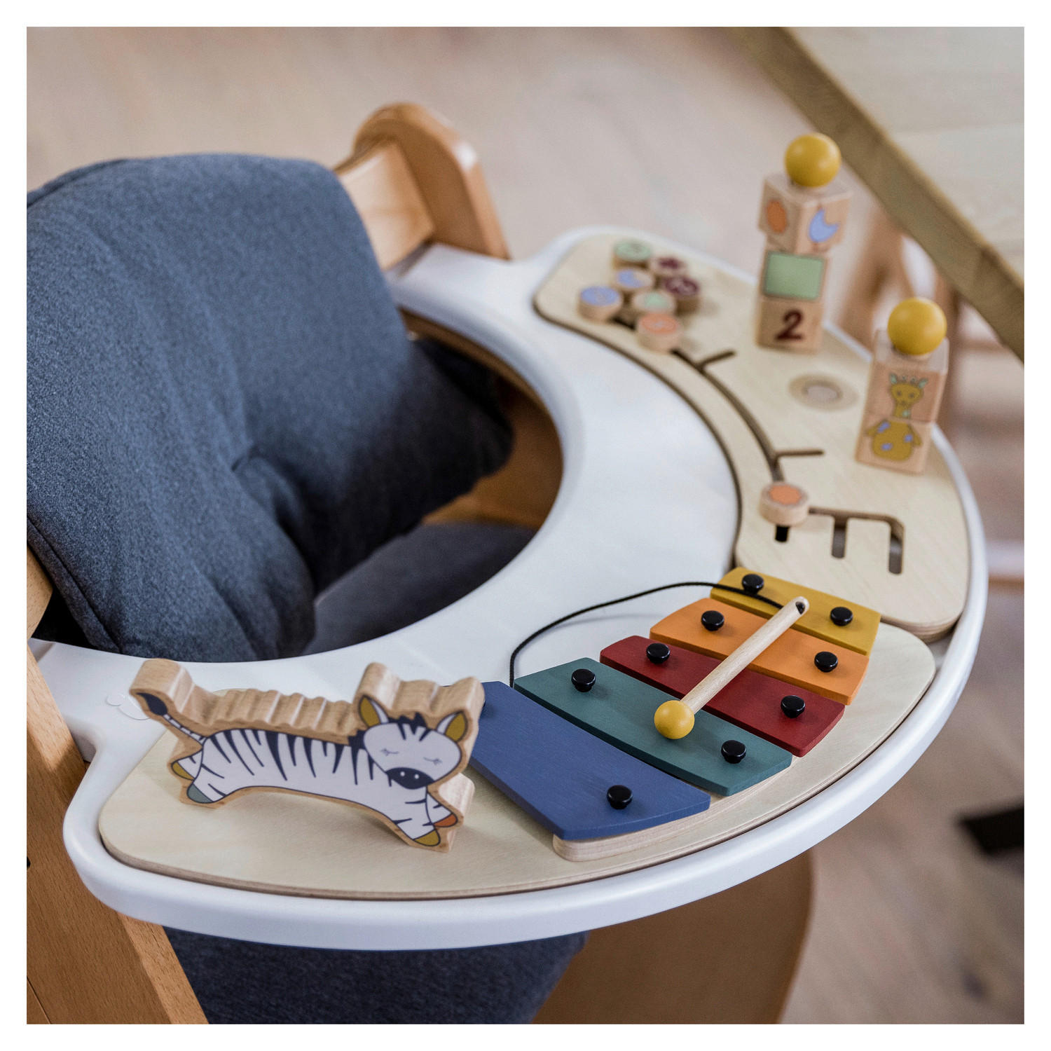 ESS- UND SPIELBRETT Alpha Play Music Set  - Multicolor/Naturfarben, Basics, Holz/Kunststoff (58/43/12,5cm) - Hauck