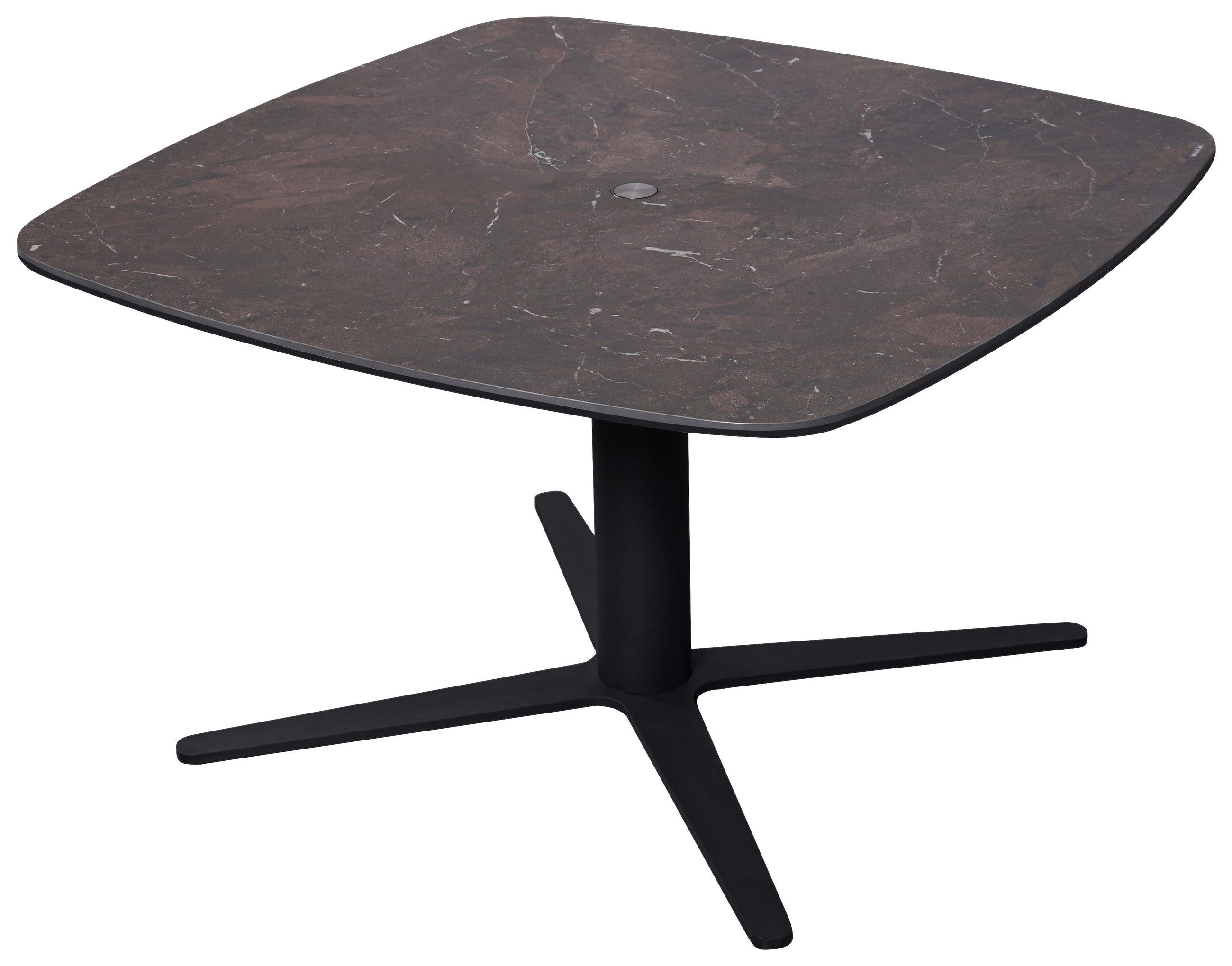 KONFERENČNÝ STOLÍK, antracitová, tmavohnedá, kov, sklo, keramika, 80/80/47-67 cm - tmavohnedá/antracitová, Design, kov/sklo (80/80/47-67cm) - Novel