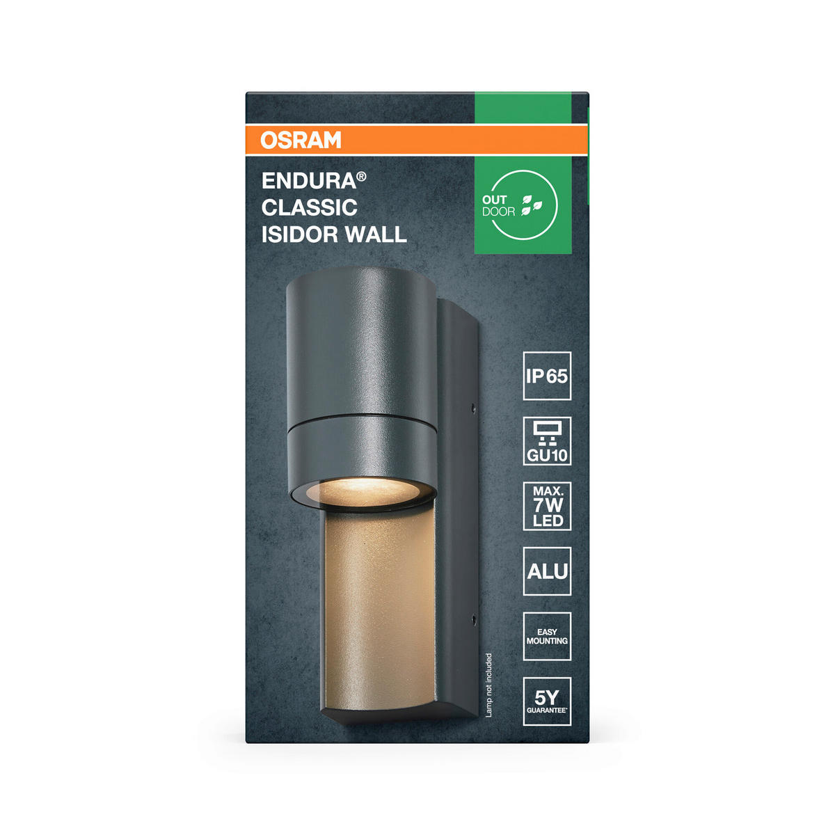 AUßENLEUCHTE 6/8,8/17 cm   - Dunkelgrau, Basics, Glas/Metall (6/8,8/17cm) - Osram