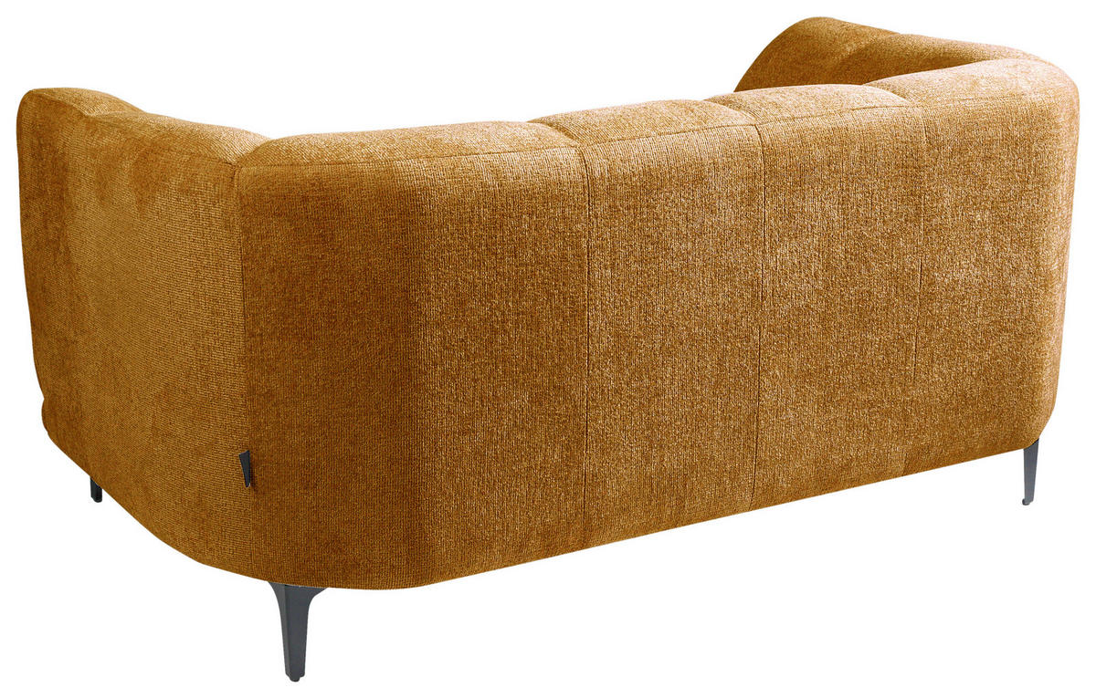 2-SITZER-SOFA in Flachgewebe Goldfarben  - Goldfarben/Schwarz, Design, Textil/Metall (166/77/106cm) - MID.YOU