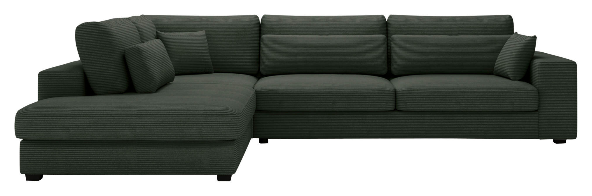 ECKSOFA Dunkelgrün Cord  - Dunkelgrün/Schwarz, KONVENTIONELL, Kunststoff/Textil (250/314cm) - Carryhome