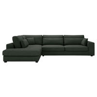ECKSOFA Dunkelgrün Cord  - Dunkelgrün/Schwarz, KONVENTIONELL, Kunststoff/Textil (250/314cm) - Carryhome