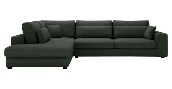 ECKSOFA  in Cord Dunkelgrün  250/314 cm  - Dunkelgrün/Schwarz, KONVENTIONELL, Kunststoff/Textil (250/314cm) - Carryhome
