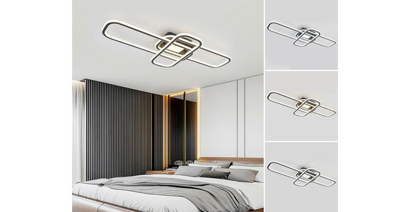 LED-DECKENLEUCHTE 103/46/11 cm   - Schwarz/Weiß, Design, Kunststoff/Metall (103/46/11cm) - Novel