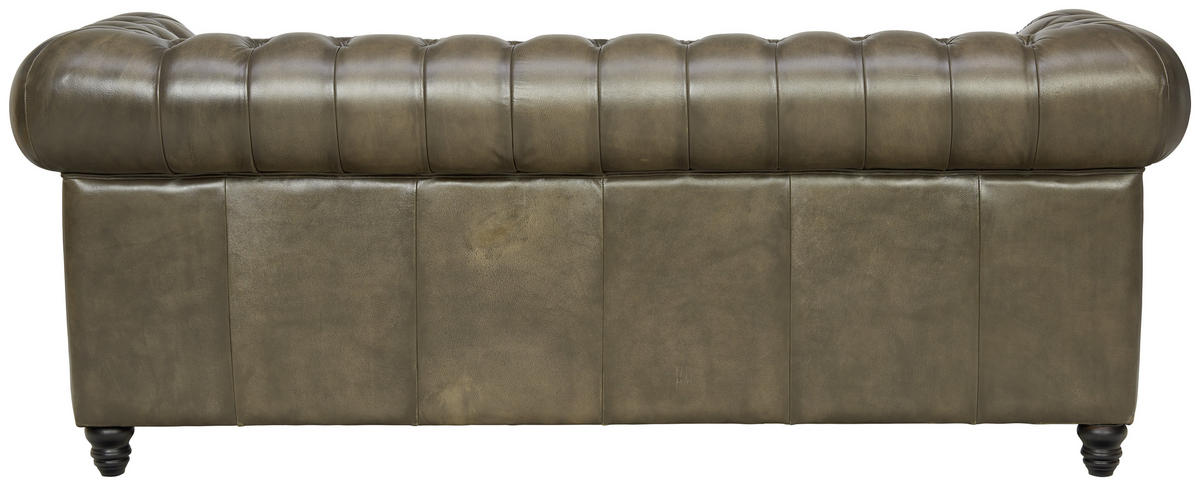 SEDAČKA CHESTERFIELD, koža, čierna, taupe - čierna/taupe, Lifestyle, koža (212/81/94cm) - Ambia Home