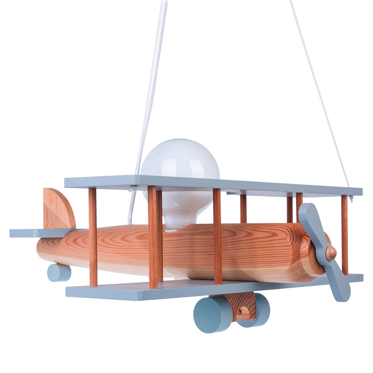KINDERHÄNGELEUCHTE 42/45/75 cm   - Naturfarben/Grau, KONVENTIONELL, Holz (42/45/75cm)