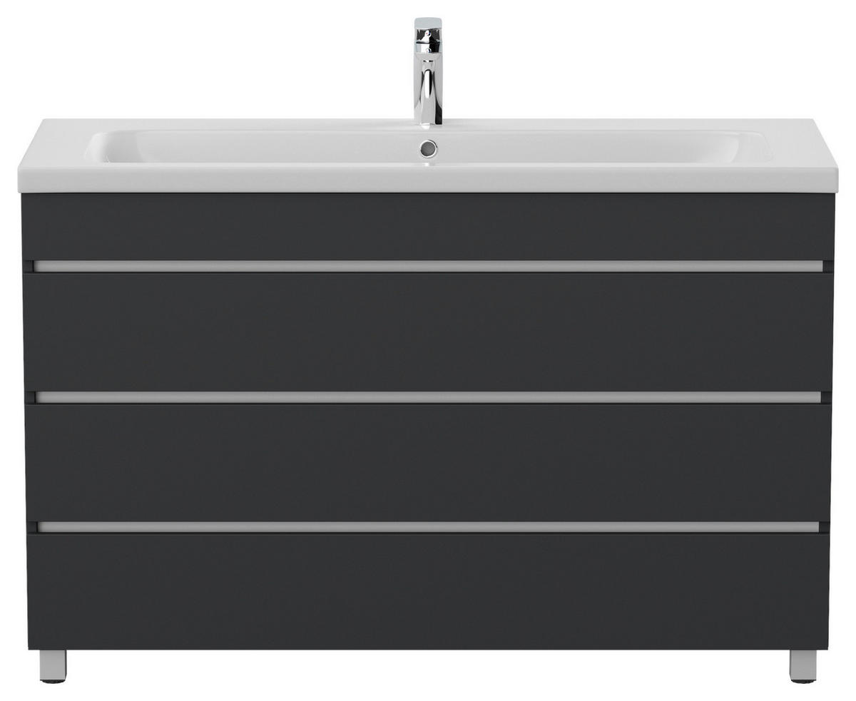 WASCHTISCHKOMBI 120 cm  - Graphitfarben/Weiß, Basics, Holzwerkstoff/Stein (120cm) - MID.YOU