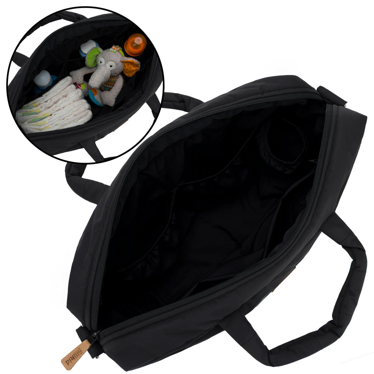 WICKELTASCHE  - Schwarz, Basics, Textil (43/28/14cm) - Fillikid