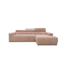 ECKSOFA Rosa Mikrofaser  - Schwarz/Rosa, Design, Kunststoff/Textil (285/175cm) - MID.YOU