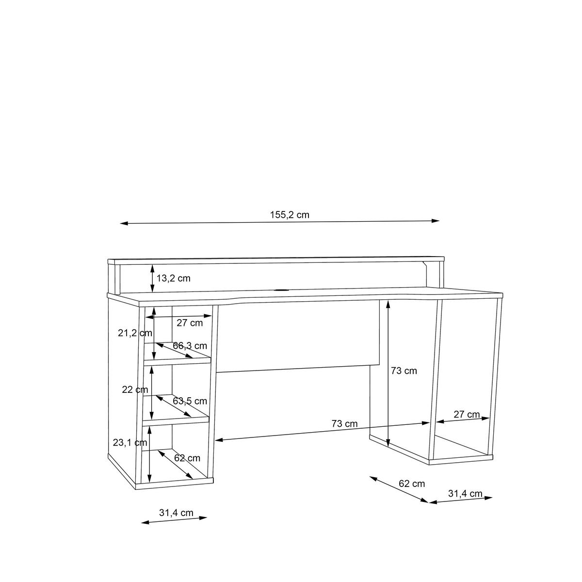 COMPUTERTISCH Weiß  - Weiß, MODERN, Holzwerkstoff/Kunststoff (160/72/91cm) - MID.YOU