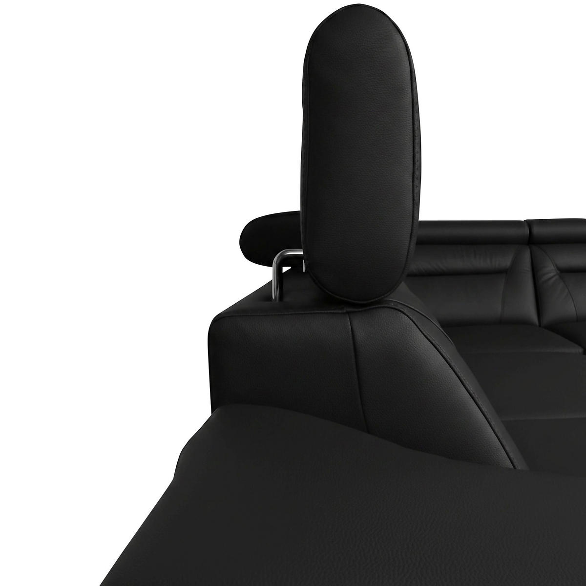 ECKSOFA Schwarz Echtleder Lederlook Bettkasten, Schlaffunktion, Rücken echt, Kopfteilverstellung  - Wengefarben/Schwarz, Design, Leder/Holz (260/212cm) - Celina Home
