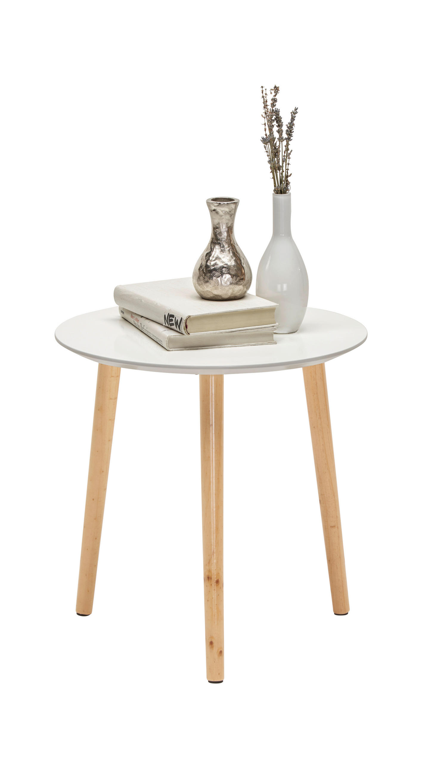 TABLE D'APPOINT in Holz, Holzwerkstoff 40/40/40 cm  - Weiss/Kieferfarben, Design, Holz/Holzwerkstoff (40/40/40cm) - home24