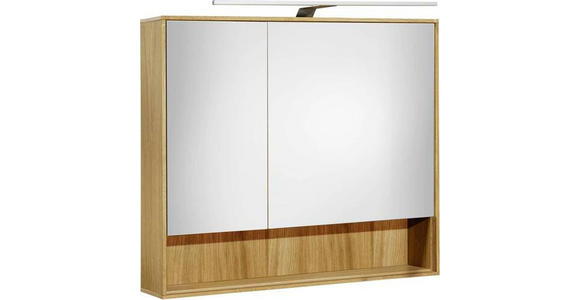 SPIEGELSCHRANK 80/70/15 cm  - Eichefarben, Natur, Glas/Holzwerkstoff (80/70/15cm) - Xora