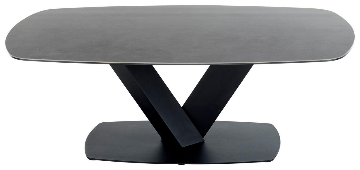 KLUB STOČIĆ  antracit, crna  - crna/antracit, Dizajnerski, staklo/metal (120/70/43cm) - Boxxx