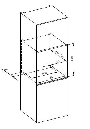 Thumbnail - Oranier Backofenset, Schwarz, Metall, Glas, 59.6x59.5x56.9 cm, Türdämpfung, Vollglas-Innentür, Hauptschalter, Restwärmea...