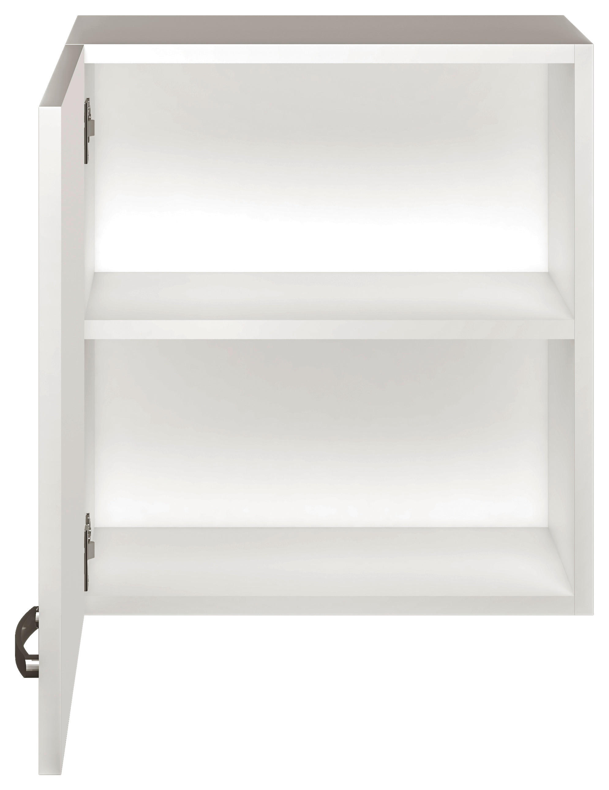 KÜCHENOBERSCHRANK 50/54,8/32 cm  in Weiß, Weiß Hochglanz  - Edelstahlfarben/Weiß Hochglanz, MODERN, Holzwerkstoff/Metall (50/54,8/32cm) - FlexWell