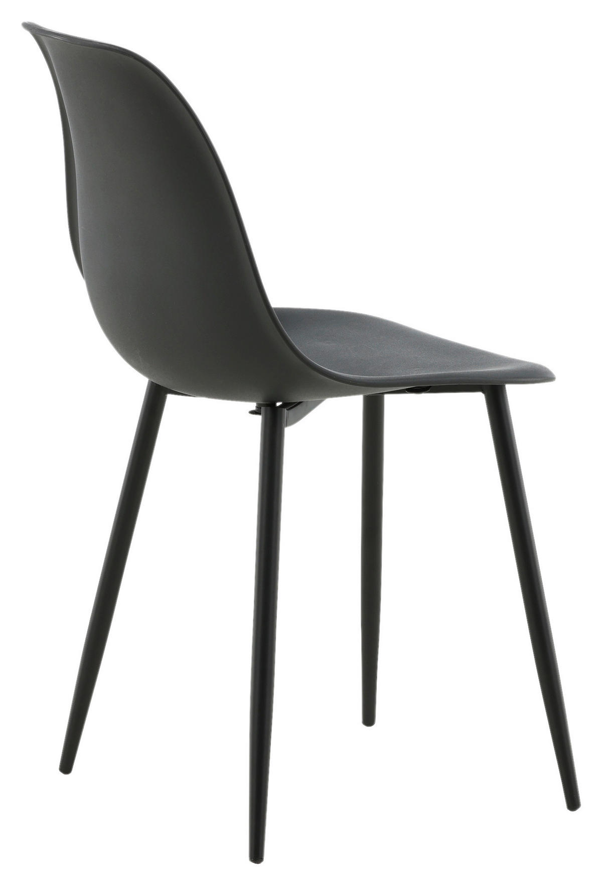 STUHL-SET 2 Stück  in Stahl matt  - Schwarz, Design, Kunststoff/Metall (45,5/81/58cm) - Livetastic