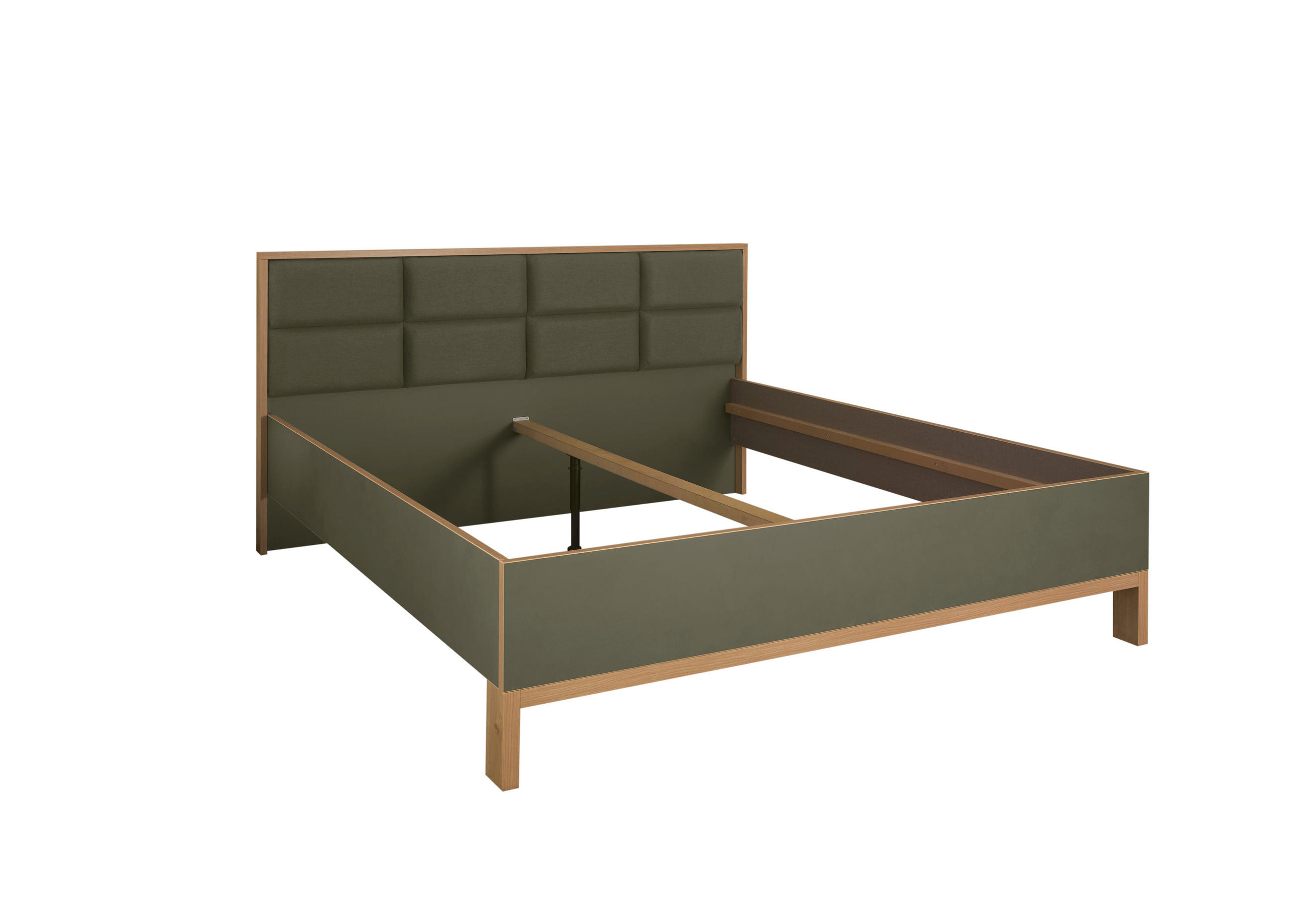 ÁGY 180/200 cm  Zöld, Tölgyfa  - Tölgyfa/Zöld, Design, Faalapú anyag/Műanyag (180/200cm) - Carryhome