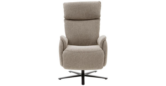 RELAXSESSEL Chenille Relaxfunktion, Rücken echt - Graubraun/Schwarz, KONVENTIONELL, Textil/Metall (70/117/85cm) - Dieter Knoll