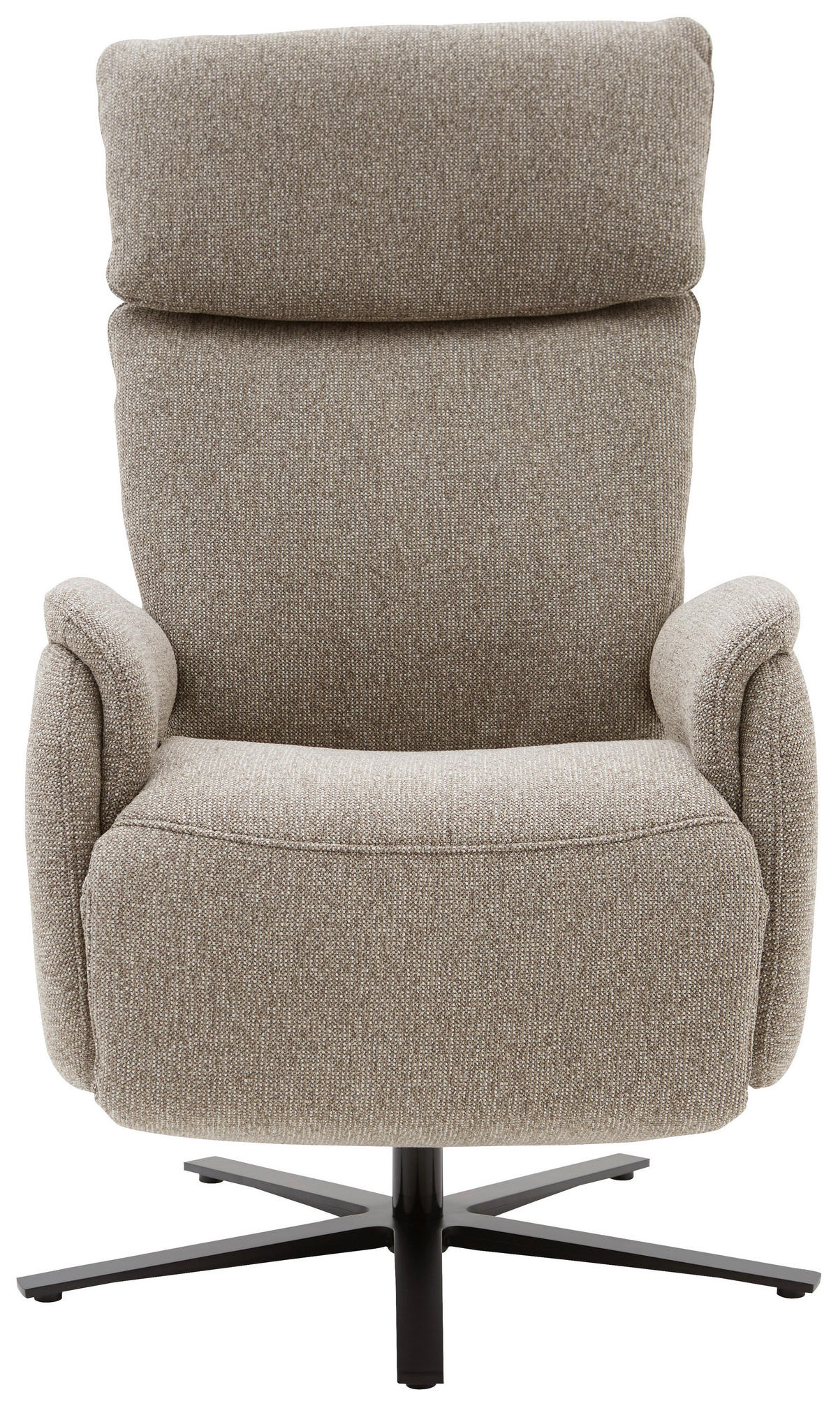 RELAXSESSEL Chenille Relaxfunktion, Rücken echt    - Graubraun/Schwarz, KONVENTIONELL, Textil/Metall (70/117/85cm) - Dieter Knoll