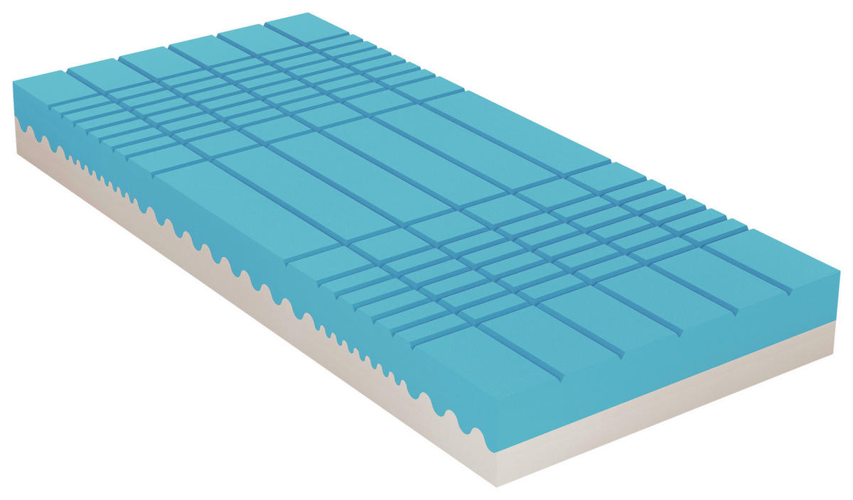 MATRACE, 90/200 cm - bílá/šedá, Basics, textil (90/200cm) - Novel