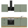 KÜCHENBLOCK 240 cm   in Eichefarben, Schilfgrün  - Schilfgrün/Eichefarben, MODERN, Holzwerkstoff/Metall (240cm) - Nobilia