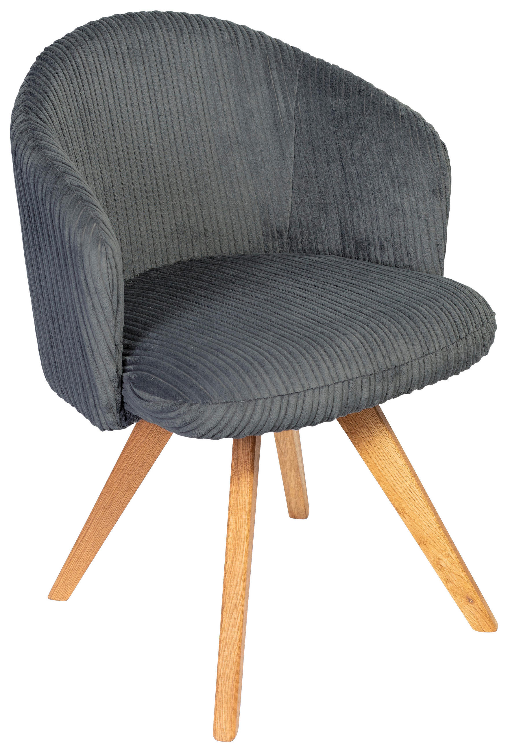 ARMLEHNSTUHL in Holz, Textil Dunkelgrau  - Dunkelgrau/Eichefarben, KONVENTIONELL, Holz/Textil (61/82/59cm) - Stylife