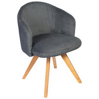 ARMLEHNSTUHL in Holz, Textil Dunkelgrau  - Dunkelgrau/Eichefarben, KONVENTIONELL, Holz/Textil (61/82/59cm) - Stylife