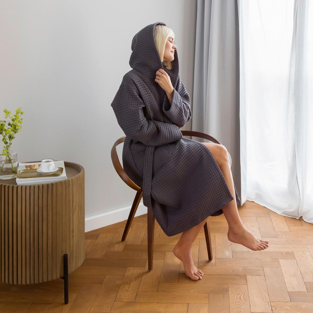 BADEMANTEL M Unisex  - Grau, Basics, Textil (Mnull) - Moeve