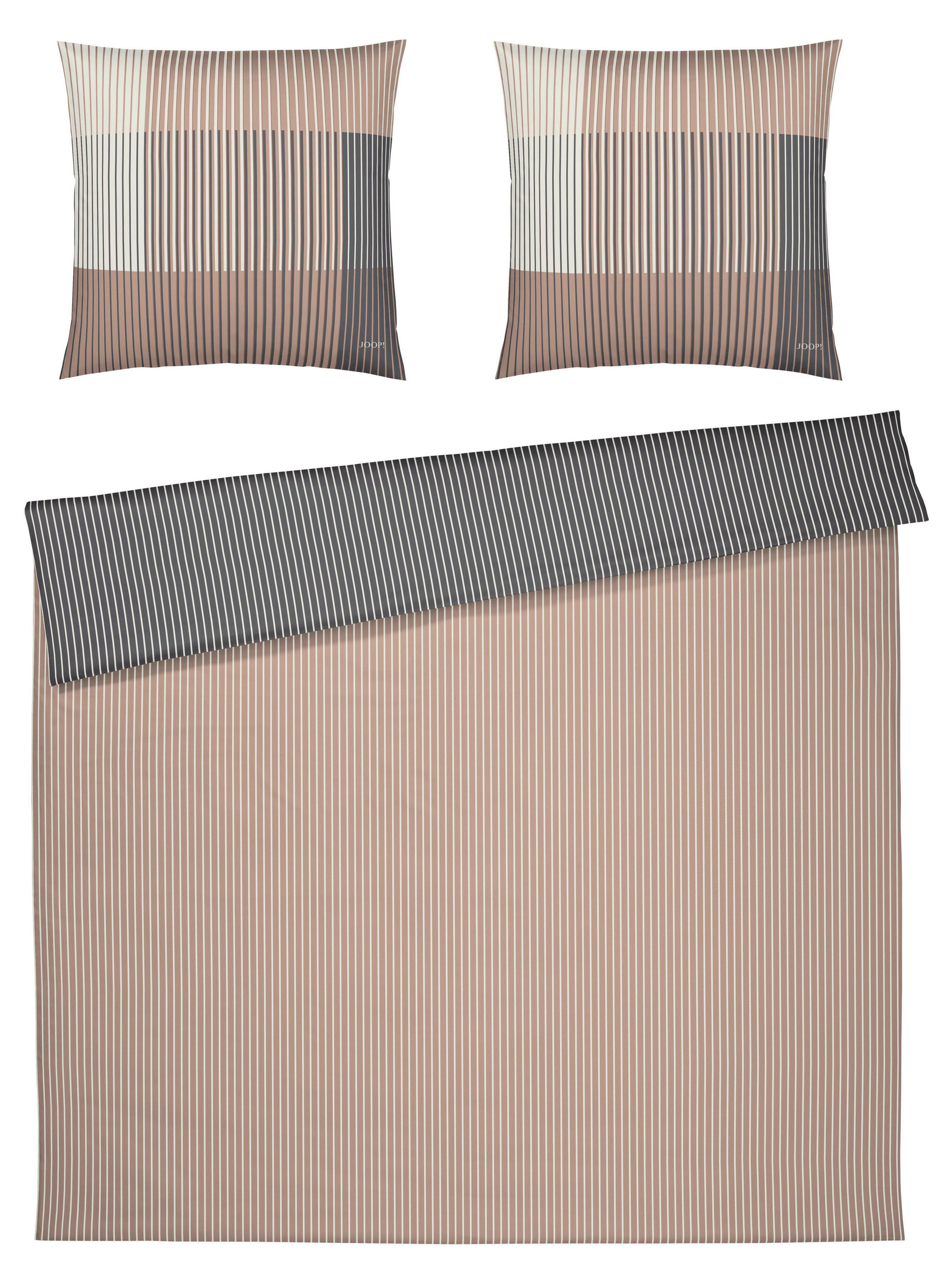BETTWÄSCHE 3-teilig Joop! Divided Makosatin 200/200 cm  - Braun, KONVENTIONELL, Textil (200/200cm) - Joop!