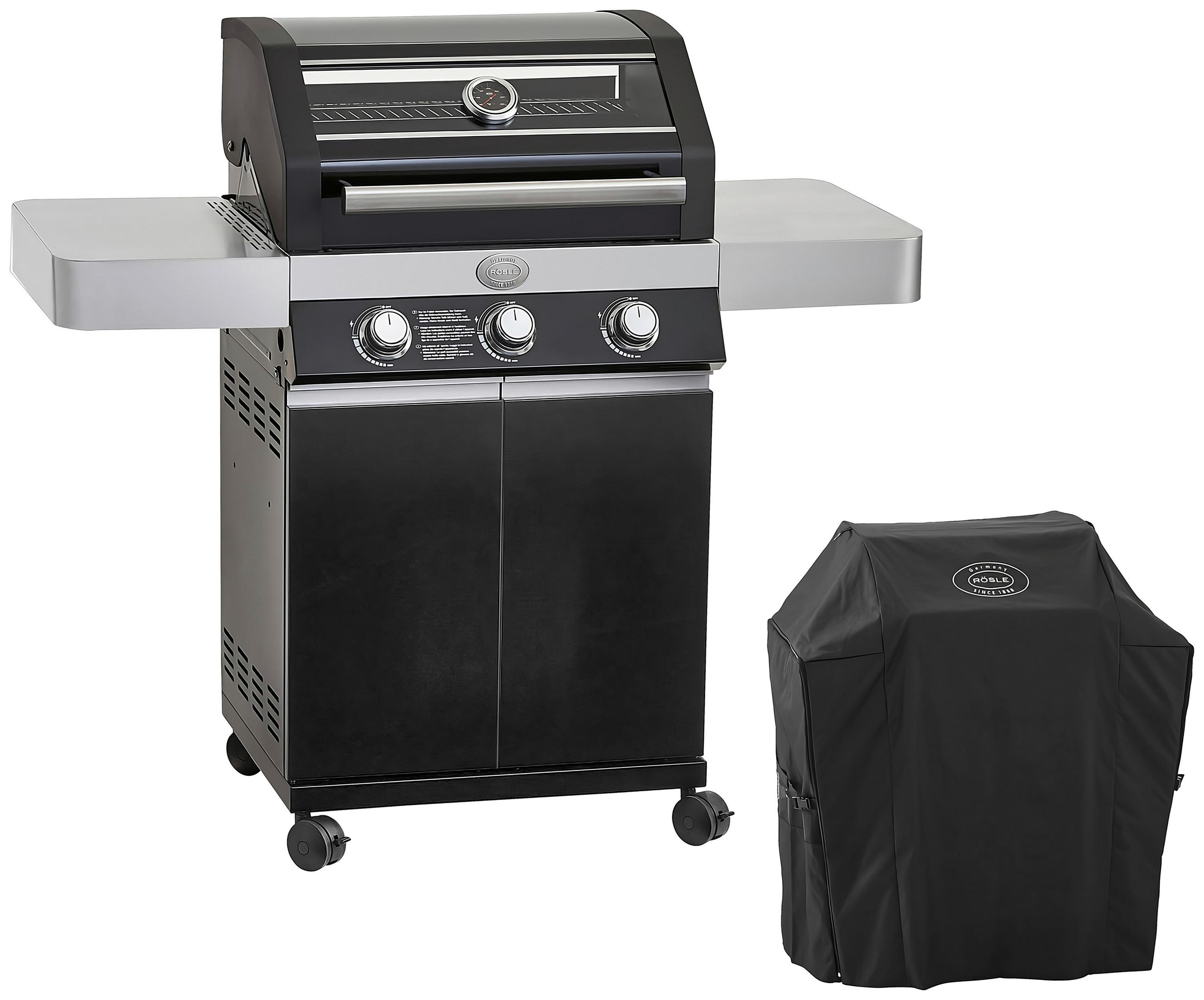 GASGRILL Schwarz VIDERO G3 PURE  - Schwarz, Basics, Metall (127/58/118cm) - Rösle