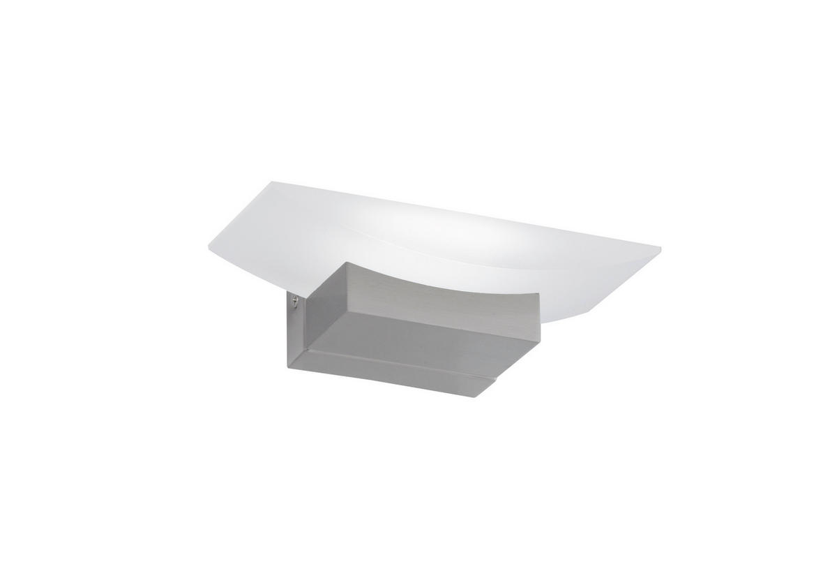 LED-WANDLEUCHTE Bowl   - Weiß/Nickelfarben, Design, Glas/Metall (20/7/11cm) - Fischer & Honsel