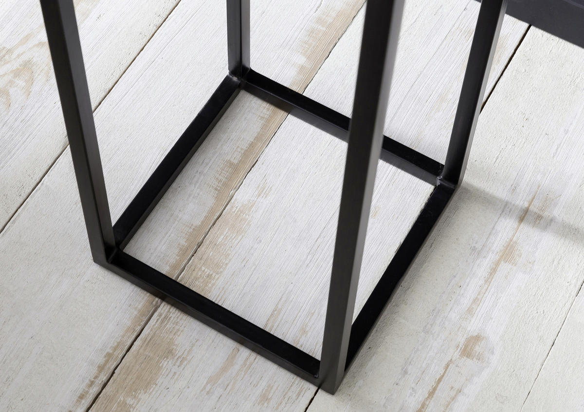 BEISTELLTISCH in Holz 30/30/97 cm  - Schwarz/Akaziefarben, Design, Holz/Metall (30/30/97cm) - MID.YOU