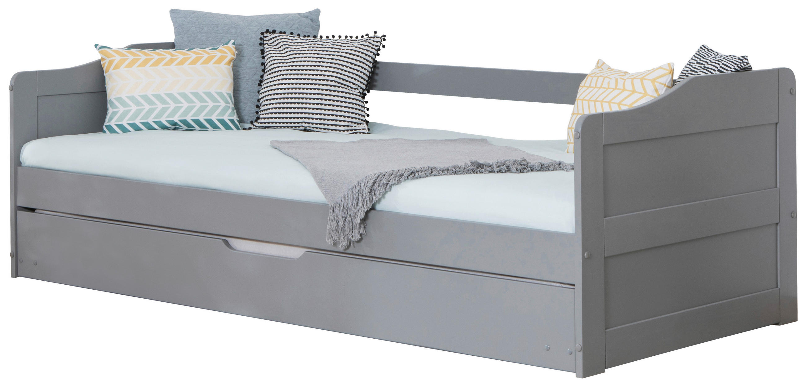 AUSZIEHBETT 90/200 cm  in Hellgrau  - Hellgrau, MODERN, Holz (90/200cm) - MID.YOU