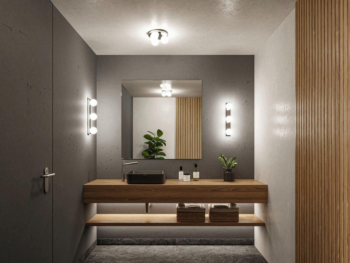 BADEZIMMER-WANDLEUCHTE Gove 22,0/10,0 cm   - Chromfarben/Weiß, Basics, Glas/Metall (22,0/10,0cm) - Paulmann