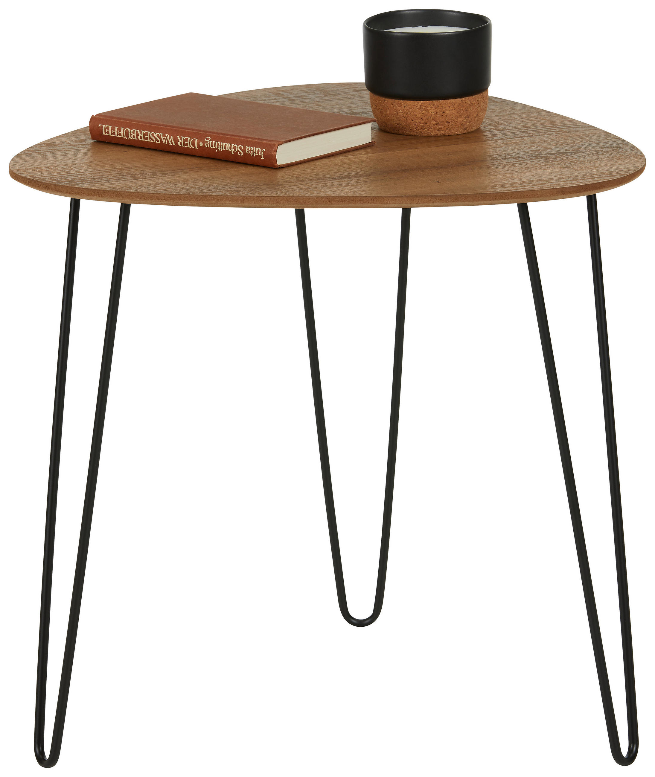 MIZICA, 48/48/48 cm črna, barve hrasta  - črna/barve hrasta, Moderno, kovina/leseni material (48/48/48cm) - Carryhome