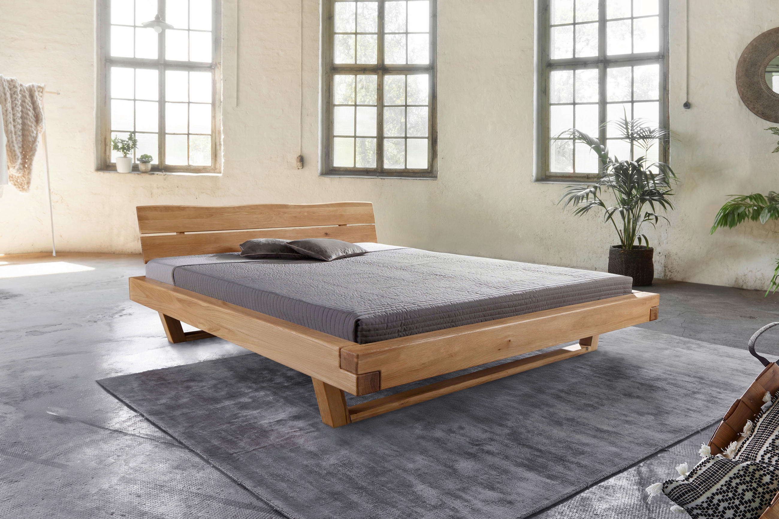 BALKENBETT 200/200 cm,  in Wildeiche,  - Wildeiche, MODERN, Holz (200/200cm) - Livetastic