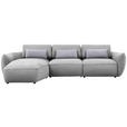 ECKSOFA  in Chenille Greige  190/340 cm  - Greige/Silberfarben, Design, Kunststoff/Textil (190/340cm) - Belluti