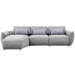 ECKSOFA  in Chenille Greige  190/340 cm  - Greige/Silberfarben, Design, Kunststoff/Textil (190/340cm) - Belluti