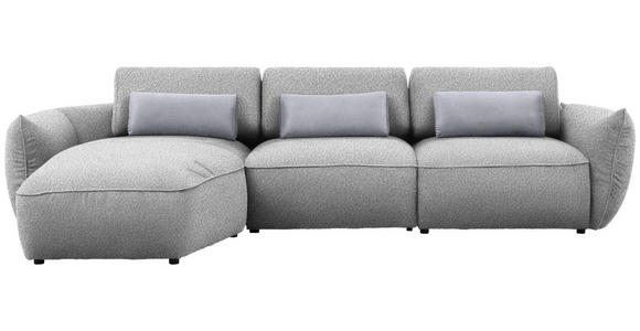 ECKSOFA  in Chenille Greige  190/340 cm  - Greige/Silberfarben, Design, Kunststoff/Textil (190/340cm) - Belluti
