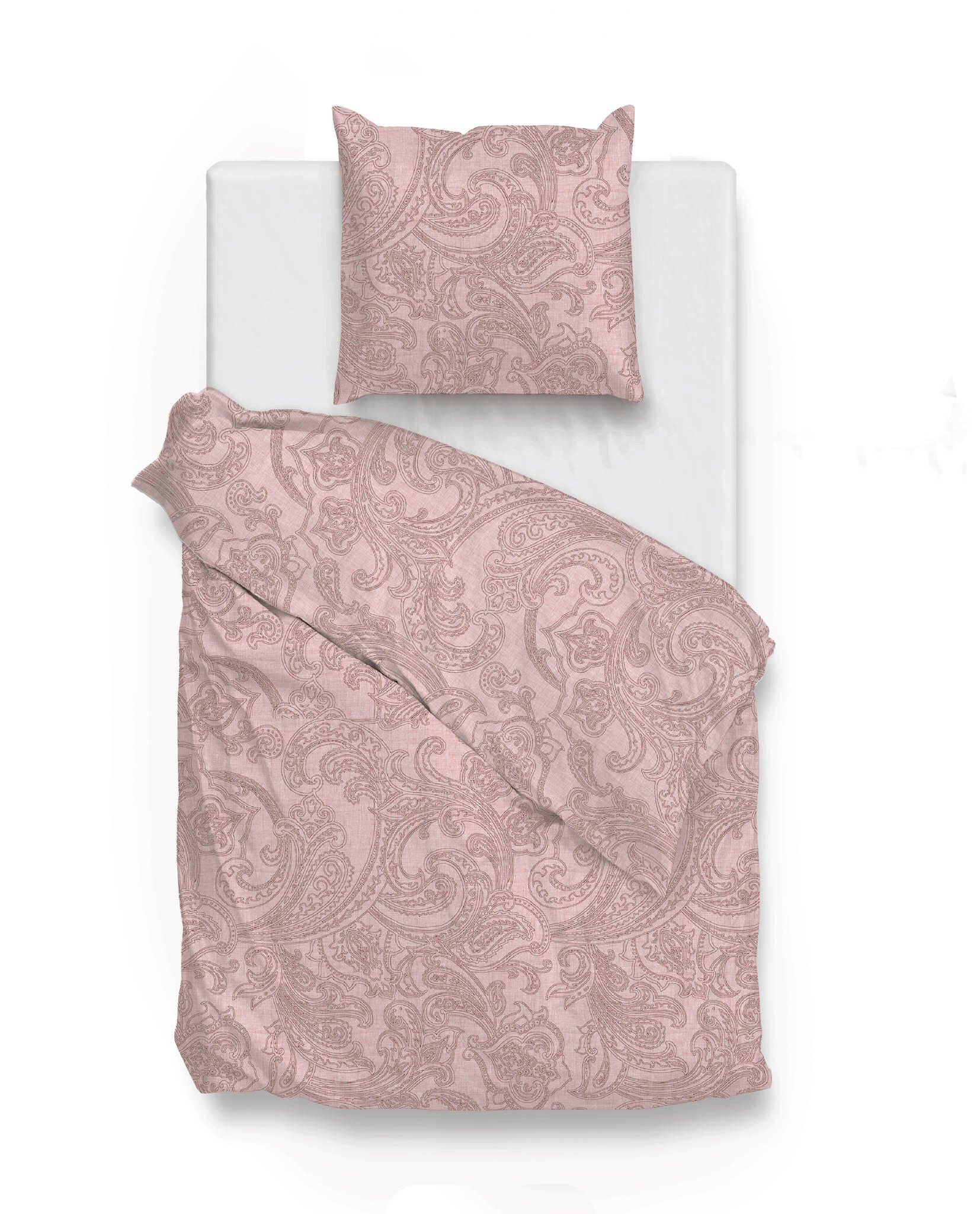 BETTWÄSCHE 2-teilig Paisley-di-Lino Renforcé 135/200 cm  - Rosa, Basics, Textil (135/200cm)