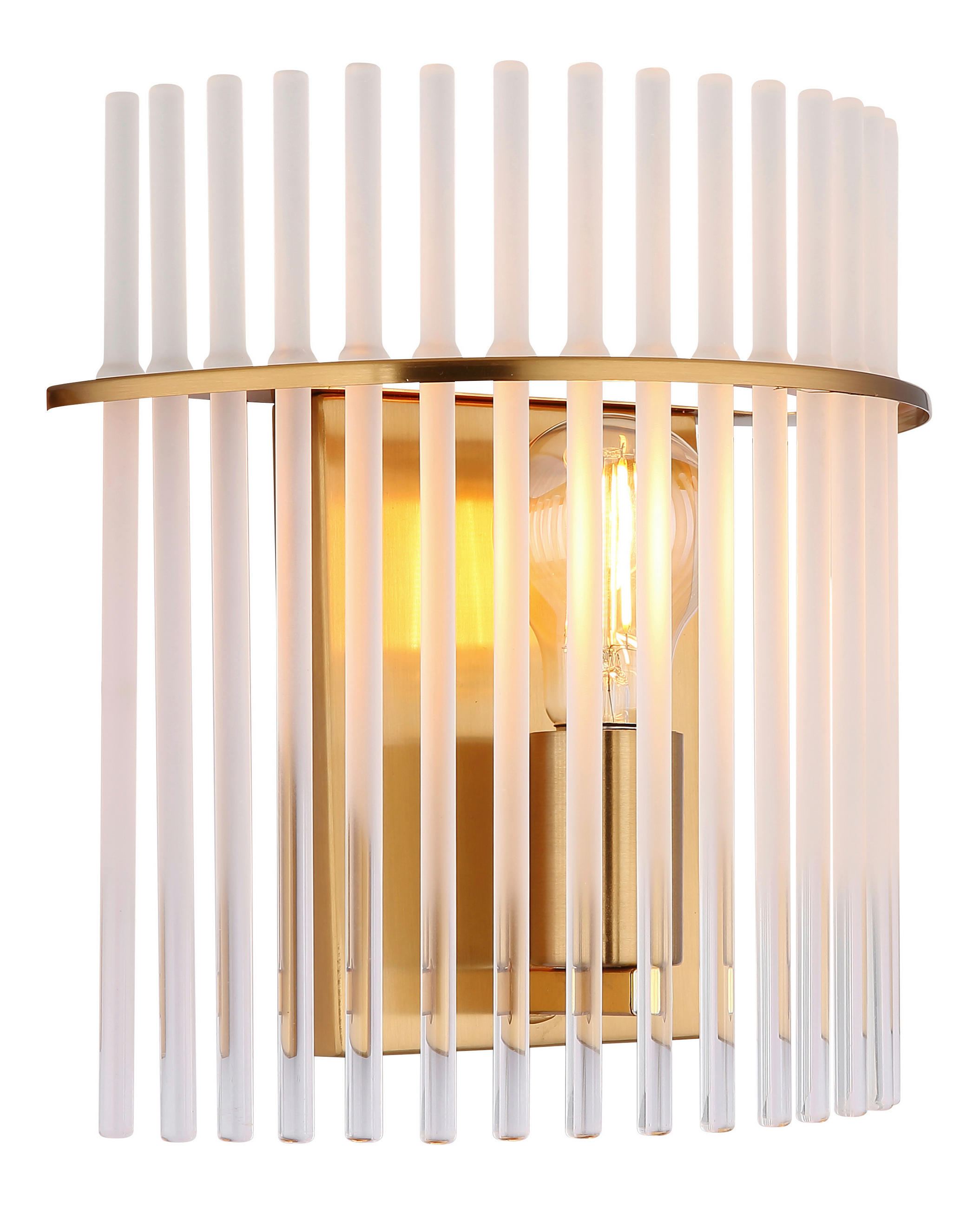 VÄGGLAMPA 25/12,5/26 cm   - klar/guldfärgad, Klassisk, metall/glas (25/12,5/26cm) - Globo