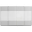 SCHWEBETÜRENSCHRANK  in Weiß, Seidengrau  - Chromfarben/Seidengrau, KONVENTIONELL, Glas/Holzwerkstoff (361/235/68cm) - Novel